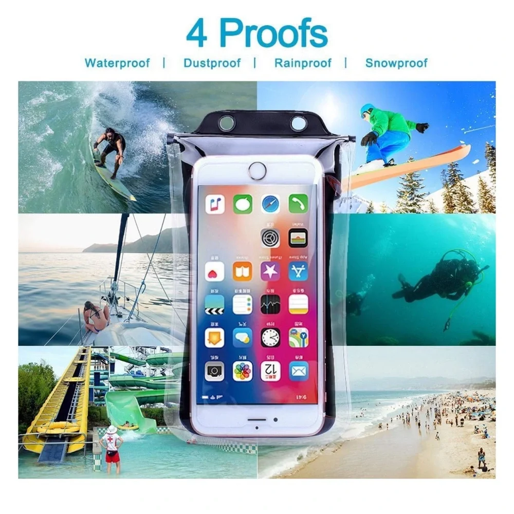 Segmart IPX8 Floating Waterproof Phone Case in Black